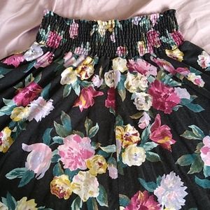 Floral pocket circle skirt midi
